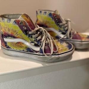 Vans Women's SK8 Tapered Washed Tie Dye Multi Hi Top Skate Shoes - Size 7.5